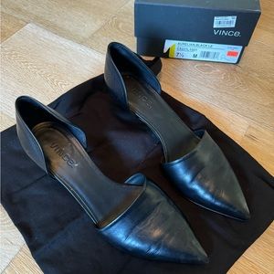 Vince Leather Kitten Heel Pumps